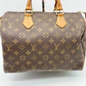 Louis Vuitton Boston Bag Speedy 30 Brown Monogram Handbag M41526 TH0070 Auth